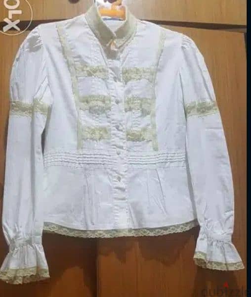 Cellophan cotton lace shirt top 38 قميص قطن مع دانتيل 2