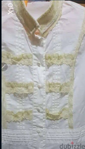 Cellophan cotton lace shirt top 38 قميص قطن مع دانتيل 3