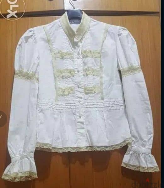 Cellophan cotton lace shirt top 38 قميص قطن مع دانتيل 5