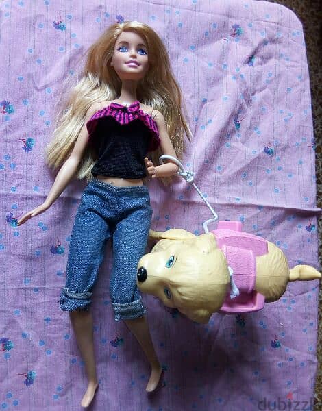 "Barbie SPLISH PUP" as new doll Mattel 2017 flex legs +Dog, both=26$ 2