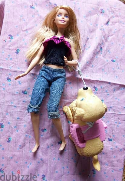 "Barbie SPLISH PUP" as new doll Mattel 2017 flex legs +Dog, both=26$ 7