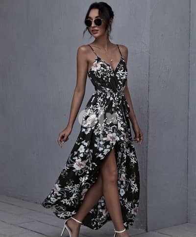 Wrap Belted Floral Print Cami Dress