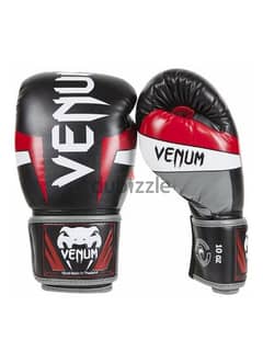 New Venum Boxing Gloves Elite Black Grey Red