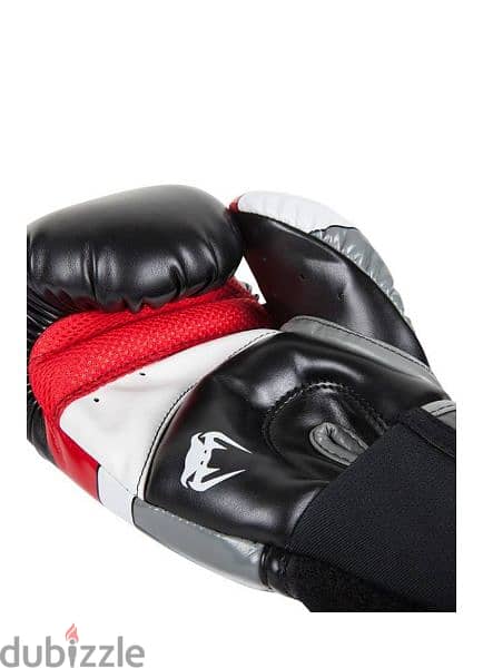 New Venum Boxing Gloves Elite Black Grey Red 3