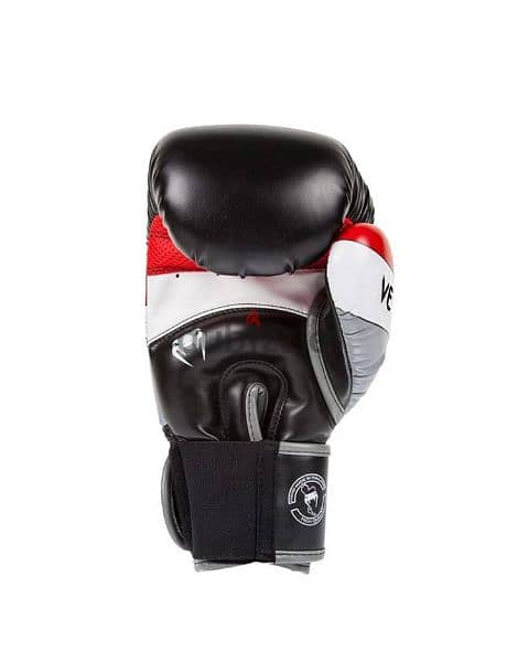 New Venum Boxing Gloves Elite Black Grey Red 4