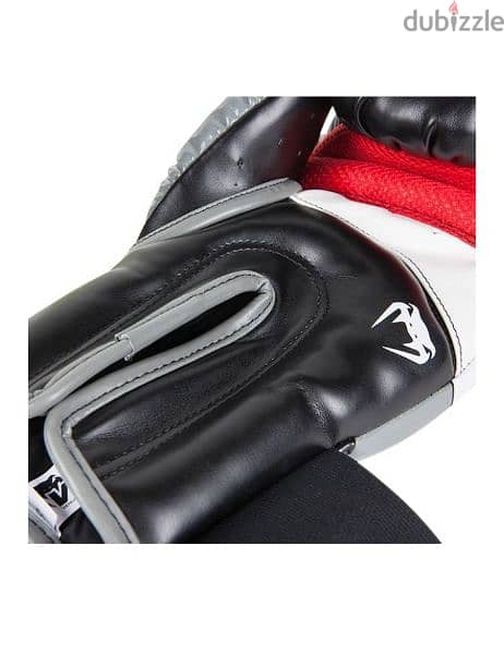 New Venum Boxing Gloves Elite Black Grey Red 5