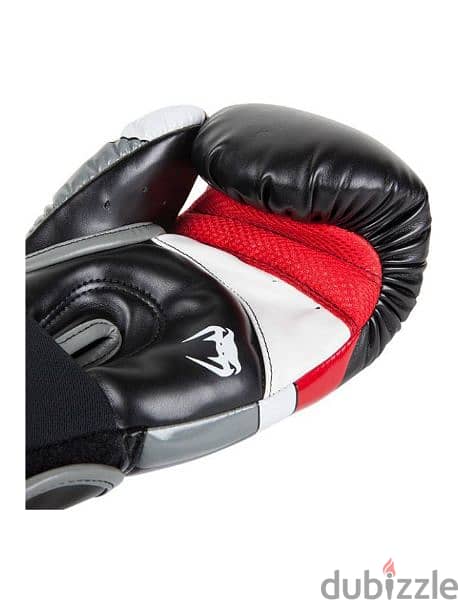 New Venum Boxing Gloves Elite Black Grey Red 6