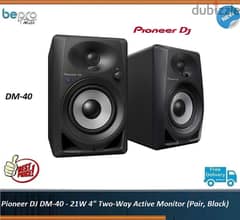 Pioneer DJ DM-40 - 21W 4" Two-Way Active Monitor (Pair, Black)