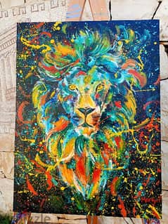 lion painting 0