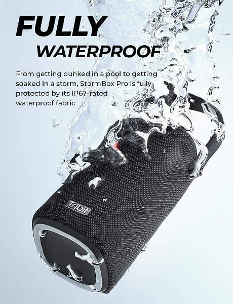 Tribit StormBox Pro  speaker, IP67 Waterproof, 24Hr Battery Xbass 3