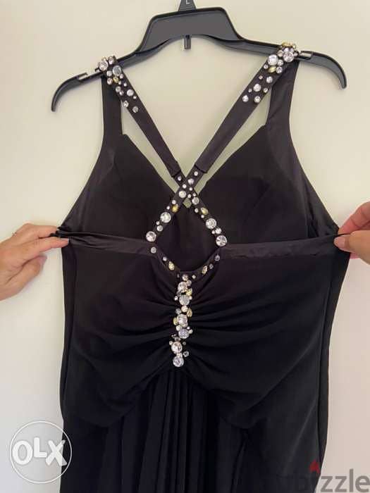 Black evening dress size L in perfect condition 3