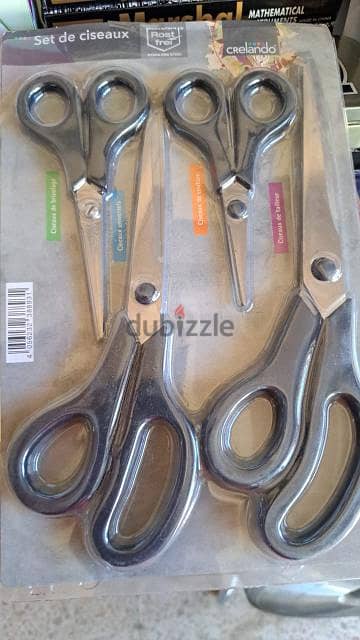 Crelando Stainless Steel Scissor Set, 4-Piece, Craft Household Sewing 1