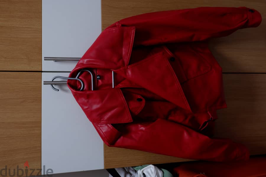 Cherry Red Leather Jacket 4