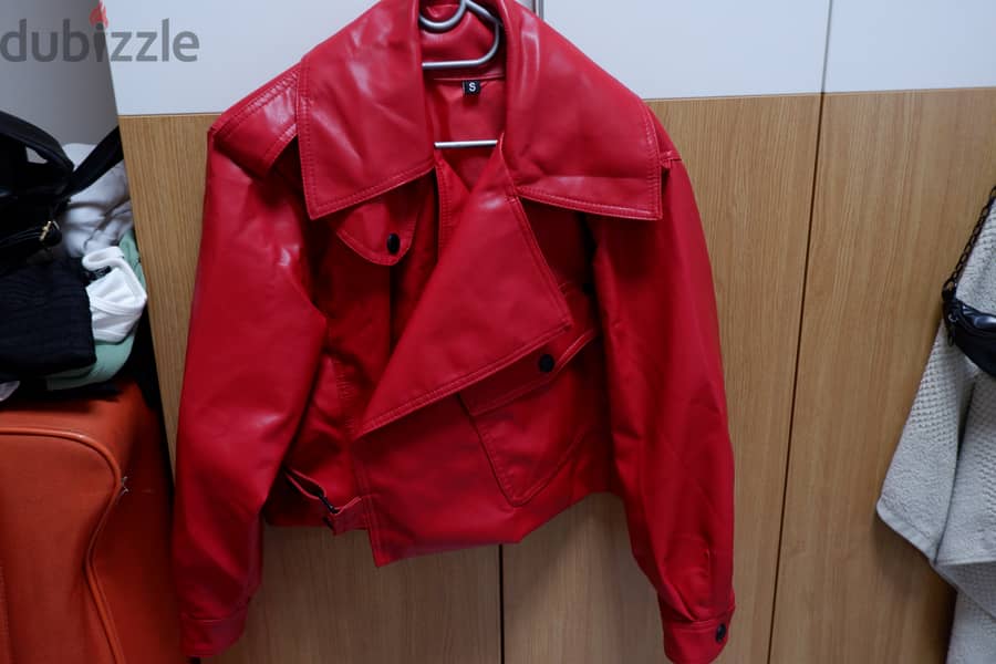 Cherry Red Leather Jacket 2