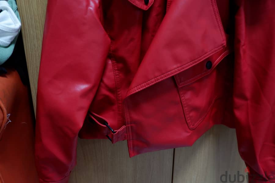 Cherry Red Leather Jacket 3