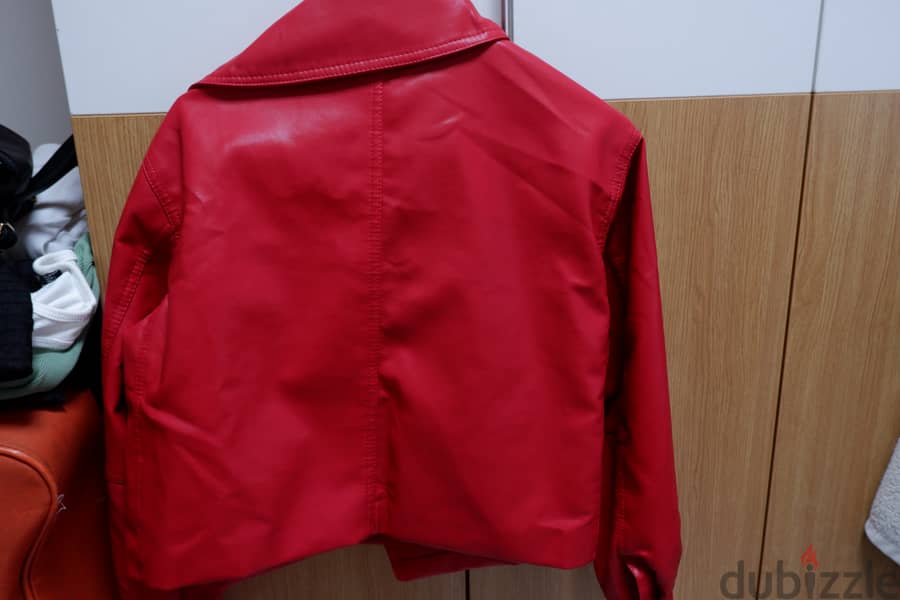 Cherry Red Leather Jacket 5