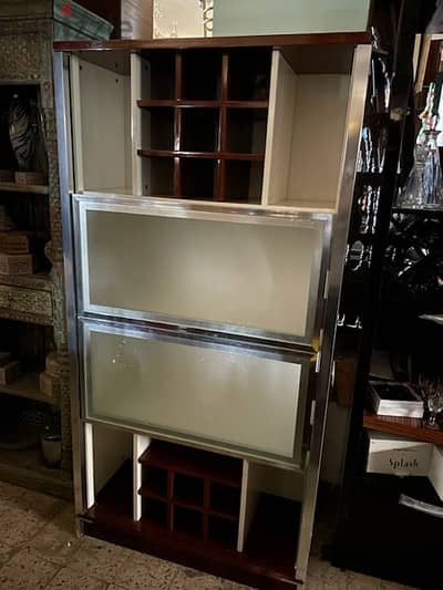 shelf cupboard white and brown