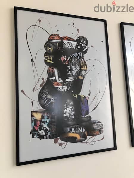 set of 3 graffiti shy kaws, excellent printing and quality 12