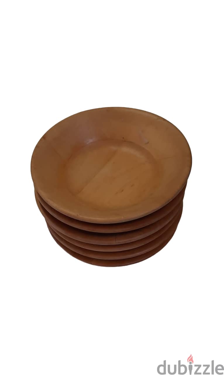 Vintage Set of 4 Solid Wood Bowl Natural Color Made in Haiti AShop™ 1