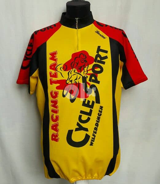 Original "Santini" Yellow Cycling Jersey Size Men's XL كنزة بسكليت 0