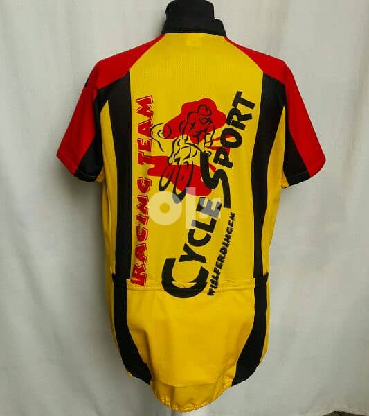Original "Santini" Yellow Cycling Jersey Size Men's XL كنزة بسكليت 1