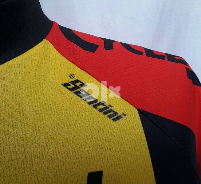 Original "Santini" Yellow Cycling Jersey Size Men's XL كنزة بسكليت 8