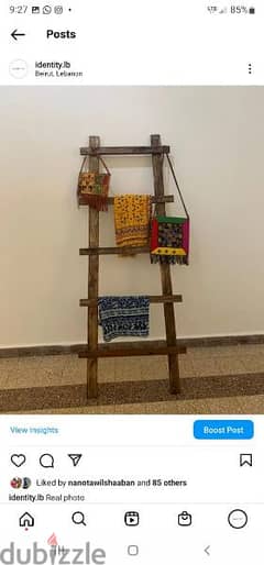 wood reclaimed ladder for clothes سلم خشب للثياب