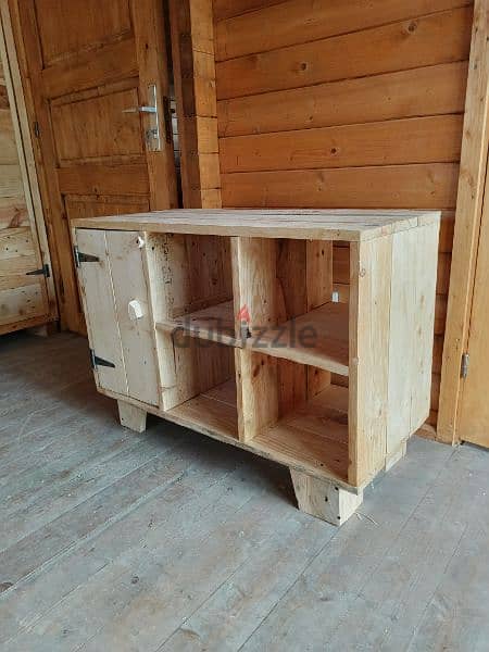 pallets Wood tv cabinet طاولة تلفزيون خشب طبليات 1