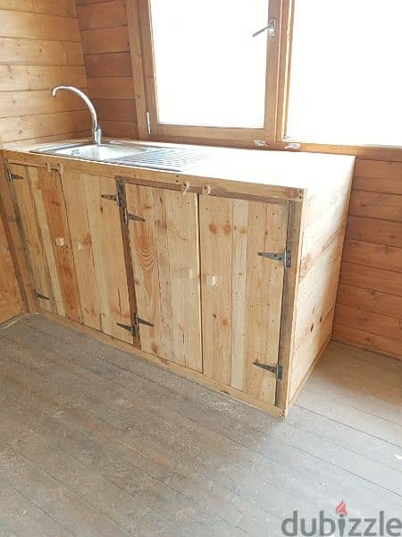 pallets wood kichen sink cabinet خزانة مجلى خشب 1