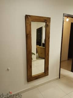 Wall rustic mirror pine wood مراية حيط خشب سويد 0