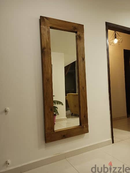 Wall rustic mirror pine wood مراية حيط خشب سويد 1