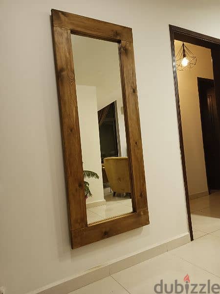 Wall rustic mirror pine wood مراية حيط خشب سويد 3