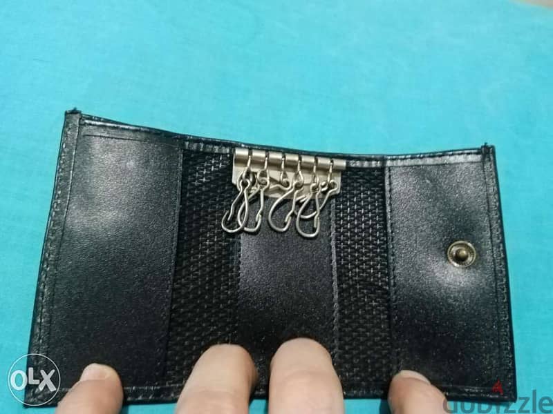 Hard leather belt wallet keychain 2
