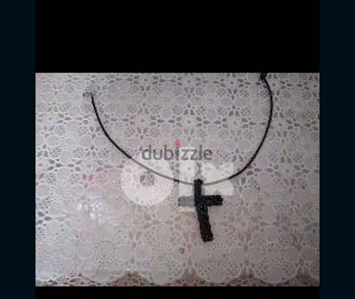 necklace cross pearl or rope hand made 2