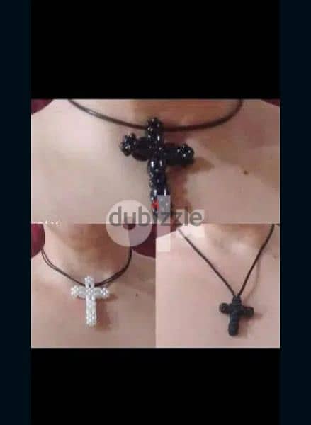 necklace cross pearl or rope hand made 11