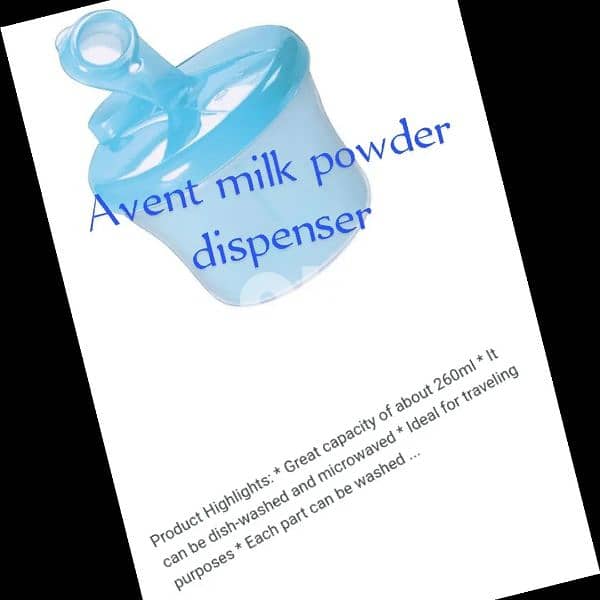 avent milk powder dispenser - box - like new - market rate 0