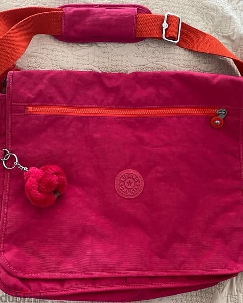 kipling school bag pink and orange 1