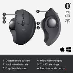 Logitech MX Ergo Wireless Trackball Mouse 0