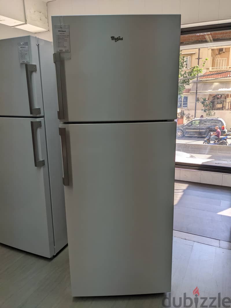 براد 21 قدم كفالة شركة Whirlpool White Refrigerator 70x180cm 0