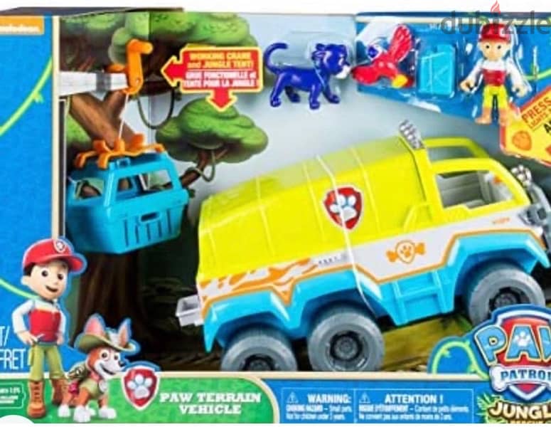 PAW Patrol Jungle Rescue PAW-Terrain Vehicle with Ryder and Animal 0