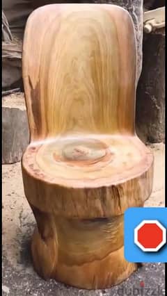 طقم كراسي من جزع خشب الشجر الطبيعي للحديقة