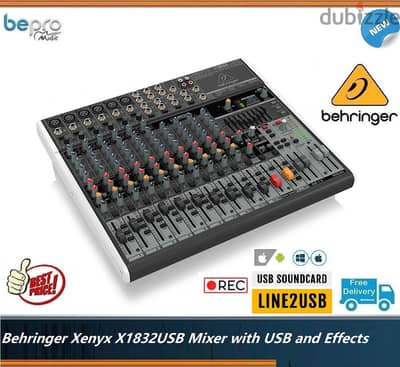 Behringer Xenyx X1832USB Mixer with USB and Effects