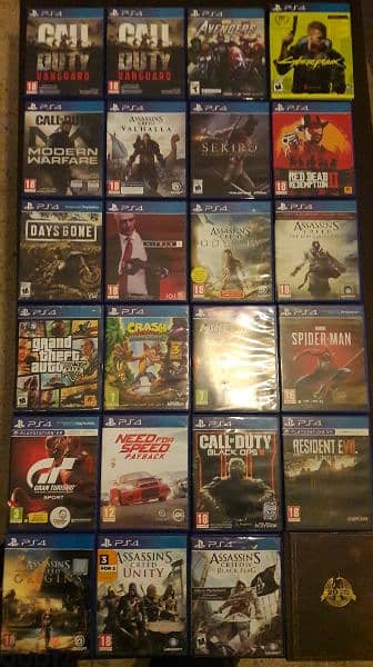 Giant collection of Ps4 used games in leb w Minecraft w gta sale only 2