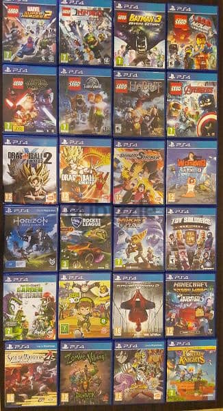 Giant collection of Ps4 used games in leb w Minecraft w gta sale only 3