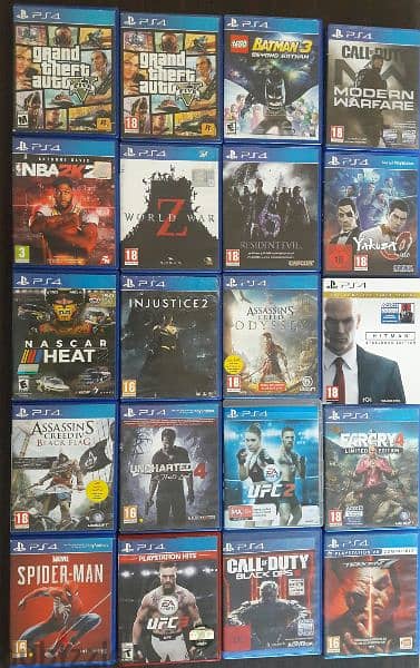 Giant collection of Ps4 used games in leb w Minecraft w gta sale only 6