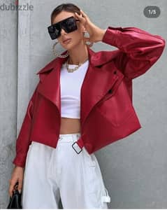 Cherry Red Leather Jacket 0