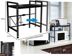 Microwave Oven Rack, Expandable Carbon Steel Microwave Shelf 0