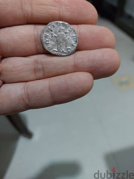 Ancient Valerian & his  son Gallienius silvered Billion coin year 254 1