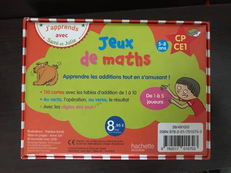 jeux educatifs de maths Librairie Antoine 5-8 years 1