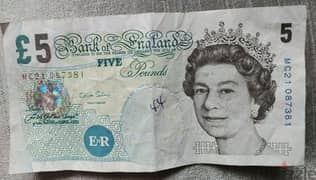Memorial Five GBP Great Britain Pound for Queen Elizabeth II